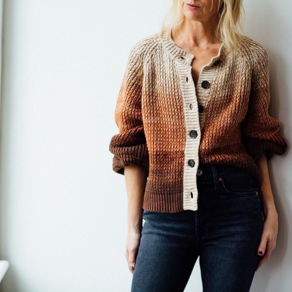 THE GREAT. The Dusk Cardigan in Marled Sunset | Size 0 / XS - Picture 3 of 14